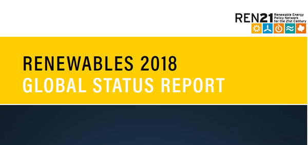                                         
	　　全球可再生能源網(wǎng)絡(luò)REN21發(fā)布2018年版的可再生能源現(xiàn)狀報(bào)告，包括了生物質(zhì)發(fā)電、地?zé)岚l(fā)電、水電、光伏、太陽(yáng)能光熱發(fā)電、陸上風(fēng)電、海上風(fēng)電。今天我們介紹光伏——

	

	　　2017年全球新增光伏98吉瓦，到2017年底全球在運(yùn)光伏裝機(jī)容量402吉瓦，其中中國(guó)131吉瓦、歐盟108吉瓦、美國(guó)51吉瓦、日本49吉瓦、印度18.3吉瓦